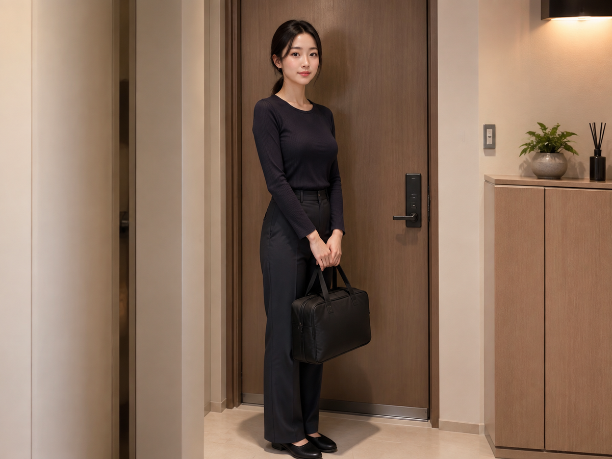 서울 이태원 방문 홈케어 일정을 준비하는 젊은 성인 한국 여성 관리사